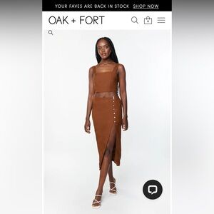 Oak + Fort matching set linen blend size S